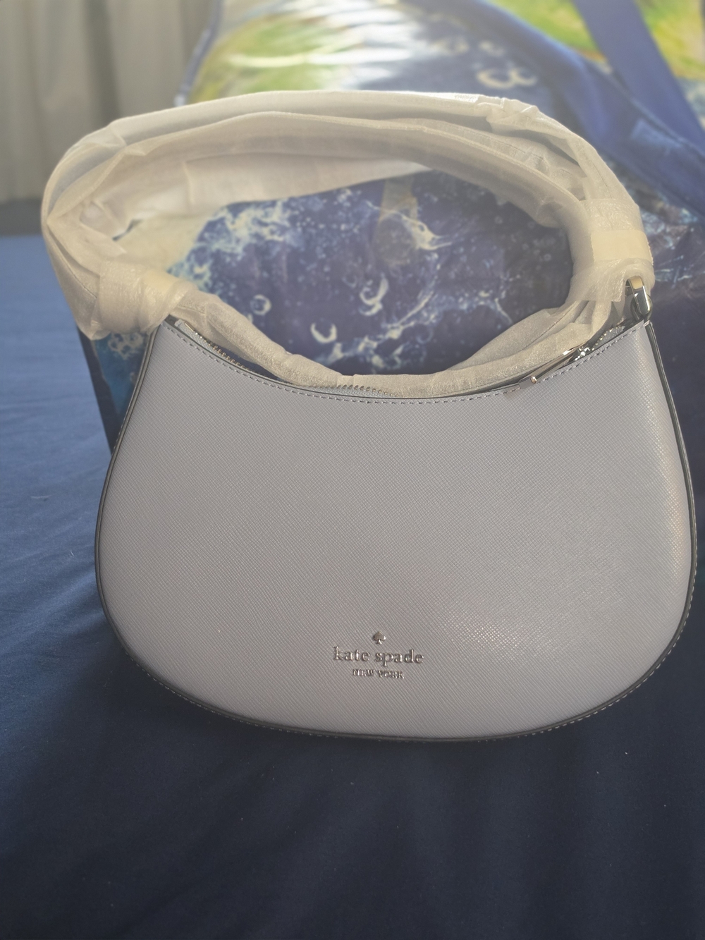 kate spade pale blue crescent shoulder bag